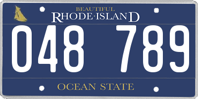 RI license plate 048789