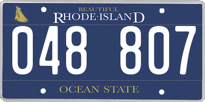 RI license plate 048807