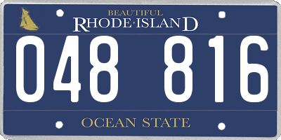 RI license plate 048816