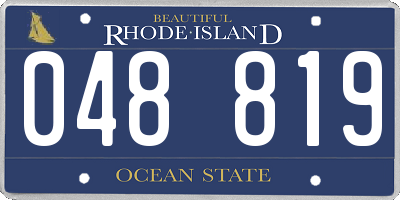 RI license plate 048819