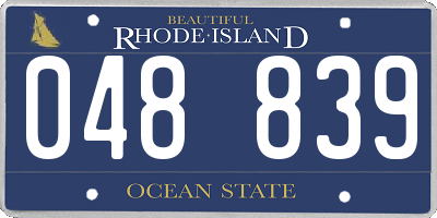 RI license plate 048839
