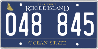 RI license plate 048845