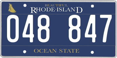 RI license plate 048847