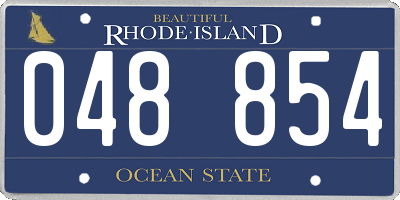RI license plate 048854