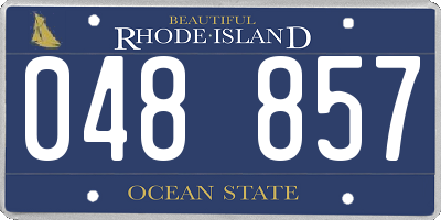 RI license plate 048857