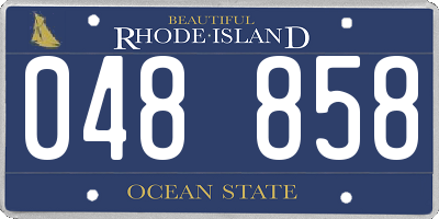 RI license plate 048858