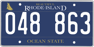 RI license plate 048863