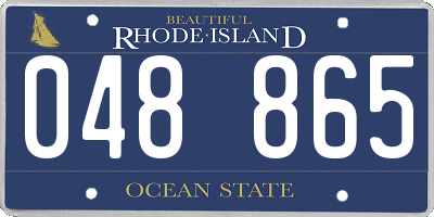 RI license plate 048865