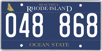 RI license plate 048868