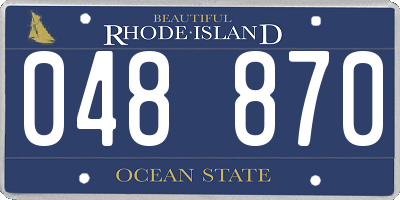 RI license plate 048870