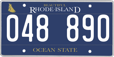 RI license plate 048890