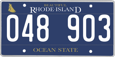 RI license plate 048903