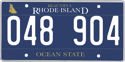 RI license plate 048904