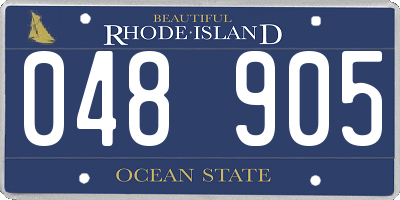RI license plate 048905