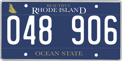 RI license plate 048906