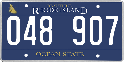 RI license plate 048907