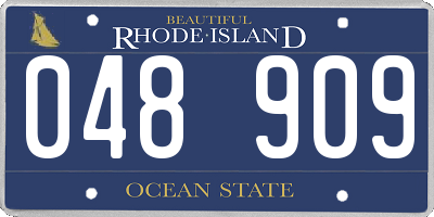 RI license plate 048909