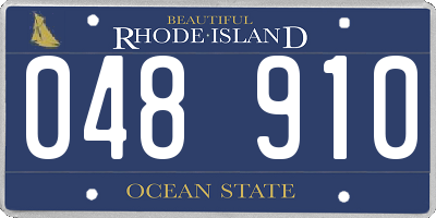 RI license plate 048910
