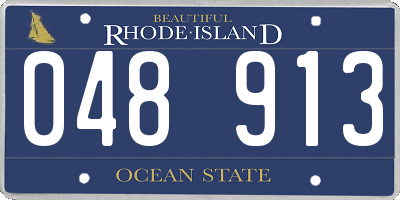 RI license plate 048913