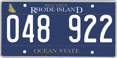 RI license plate 048922