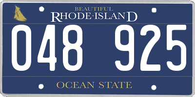 RI license plate 048925