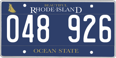 RI license plate 048926