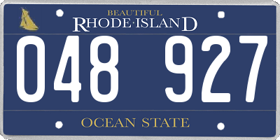 RI license plate 048927