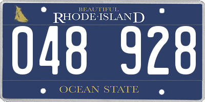 RI license plate 048928