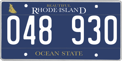 RI license plate 048930