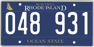 RI license plate 048931