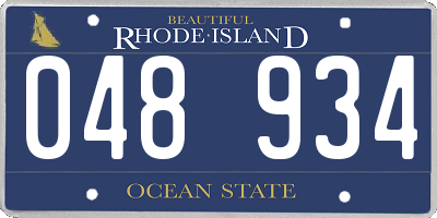 RI license plate 048934