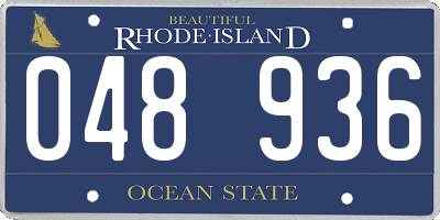 RI license plate 048936