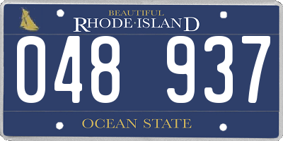 RI license plate 048937