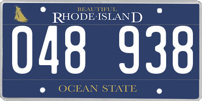 RI license plate 048938