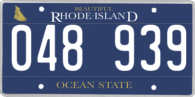 RI license plate 048939