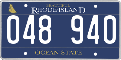 RI license plate 048940