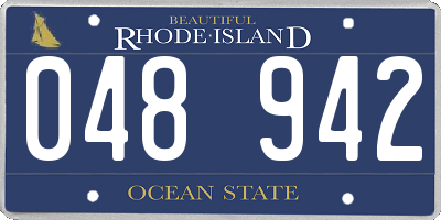 RI license plate 048942