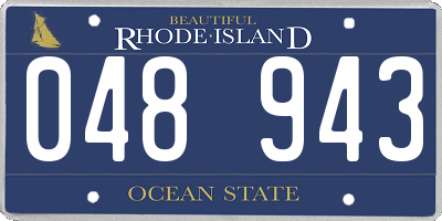 RI license plate 048943