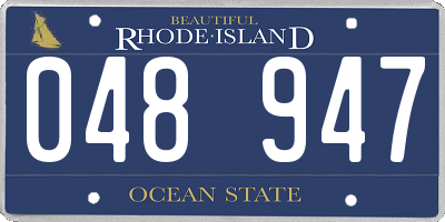 RI license plate 048947