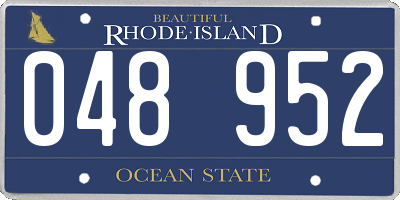 RI license plate 048952