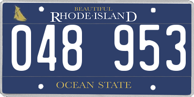 RI license plate 048953