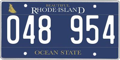 RI license plate 048954