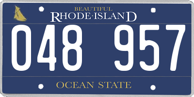 RI license plate 048957