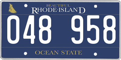RI license plate 048958