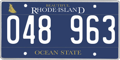 RI license plate 048963