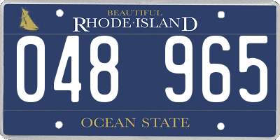 RI license plate 048965