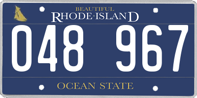 RI license plate 048967