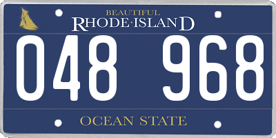 RI license plate 048968