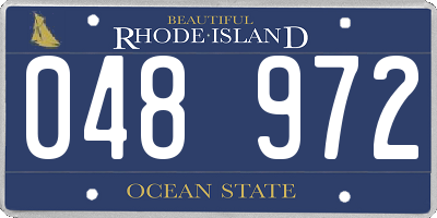 RI license plate 048972