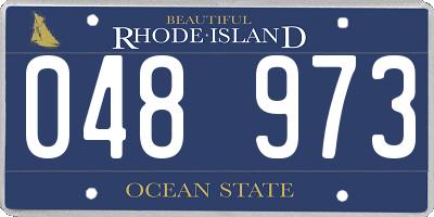 RI license plate 048973